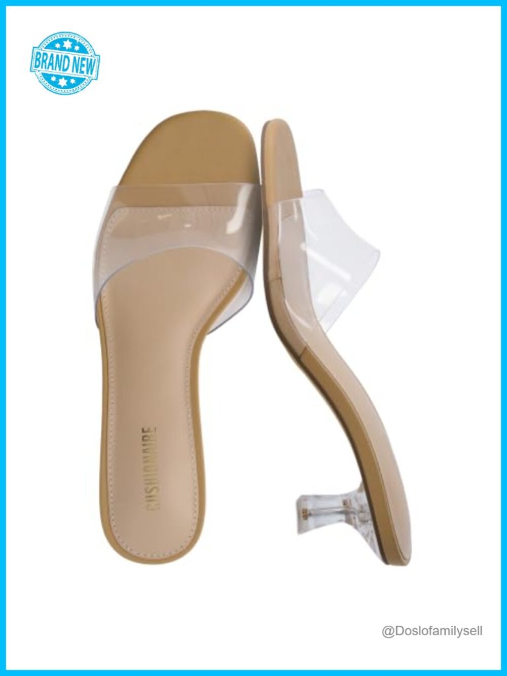 Kitten Heel Sandals Slip-On Open Toe Memory Foam Cushioned 1.75 Inch Heel
